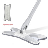 X-type Floor Mop with 3pcs Reusable Microfiber Pads 360 Degree Flat Mop for Home Replace Hand-free Wash Household Cleaning Tools - Snapmart.store