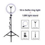 Video Light Dimmable LED Selfie Ring Light USB ring lamp Photography Light with Phone Holder 2M tripod stand for Makeup Youtube - Snapmart.store