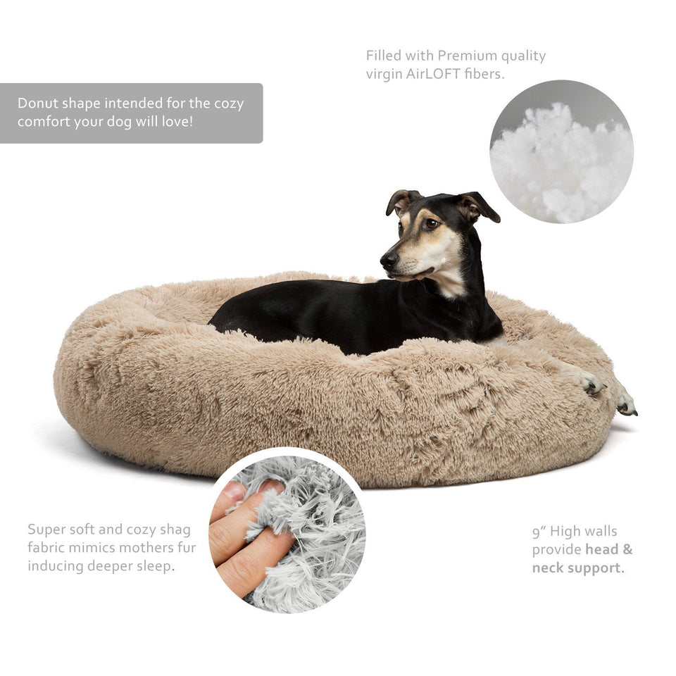 Calming Shag Vegan Fur Donut Cuddler -  36"x36" - Snapmart.store