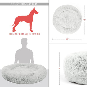 Calming Shag Vegan Fur Donut Cuddler - 45"x45" - Snapmart.store