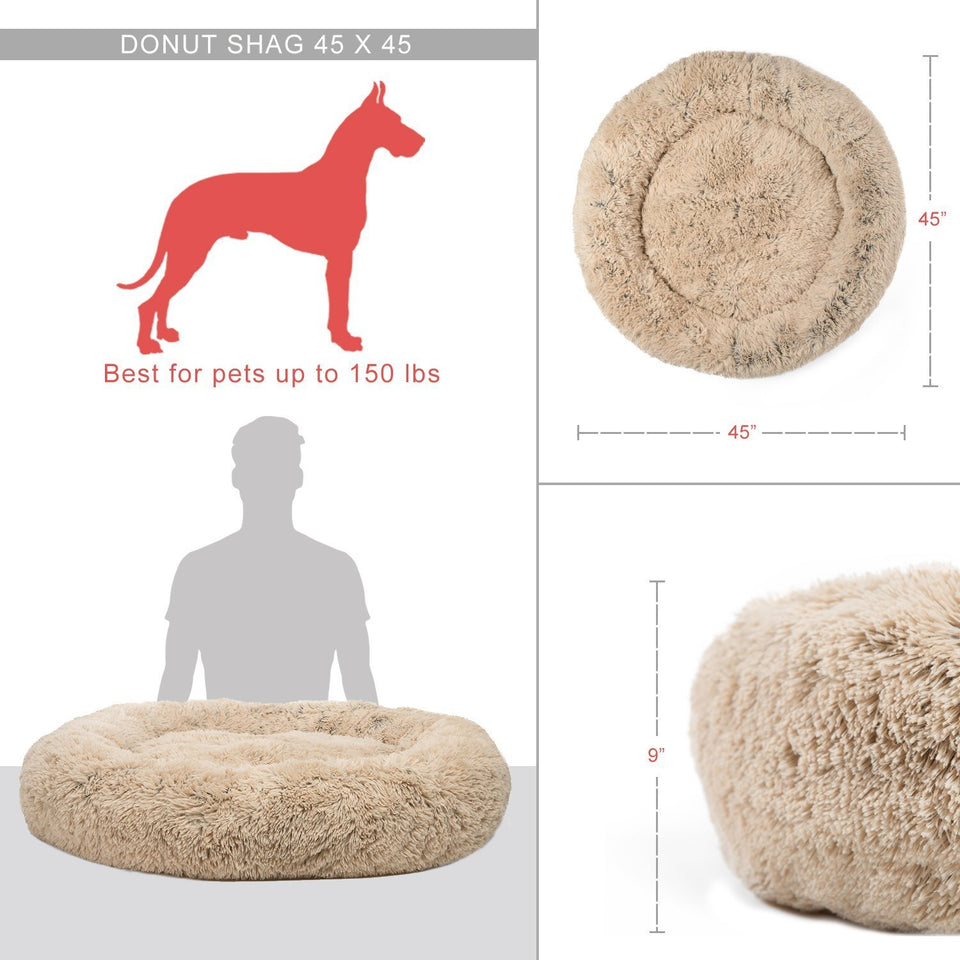 Calming Shag Vegan Fur Donut Cuddler - 45"x45" - Snapmart.store