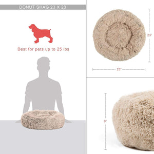 Calming Shag Vegan Fur Donut Cuddler - 23"x23" - Snapmart.store