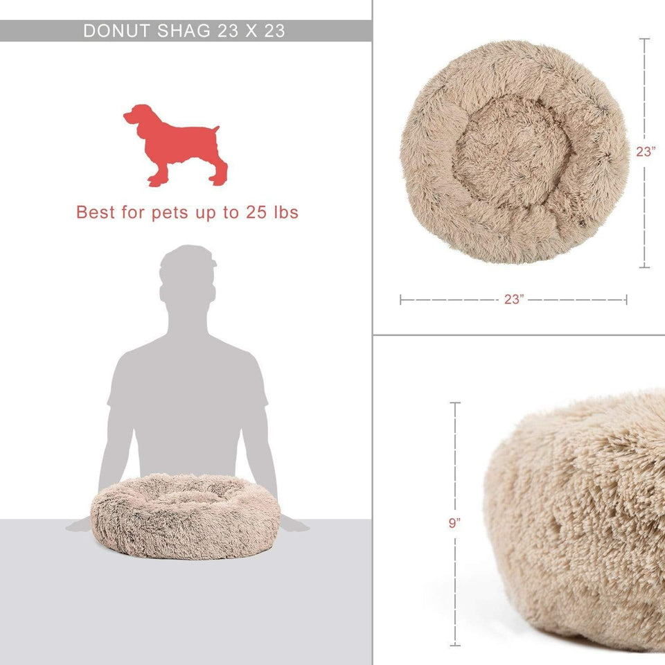 Calming Shag Vegan Fur Donut Cuddler - 23"x23" - Snapmart.store