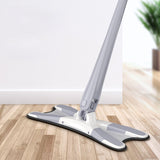 X-type Floor Mop with 3pcs Reusable Microfiber Pads 360 Degree Flat Mop for Home Replace Hand-free Wash Household Cleaning Tools - Snapmart.store