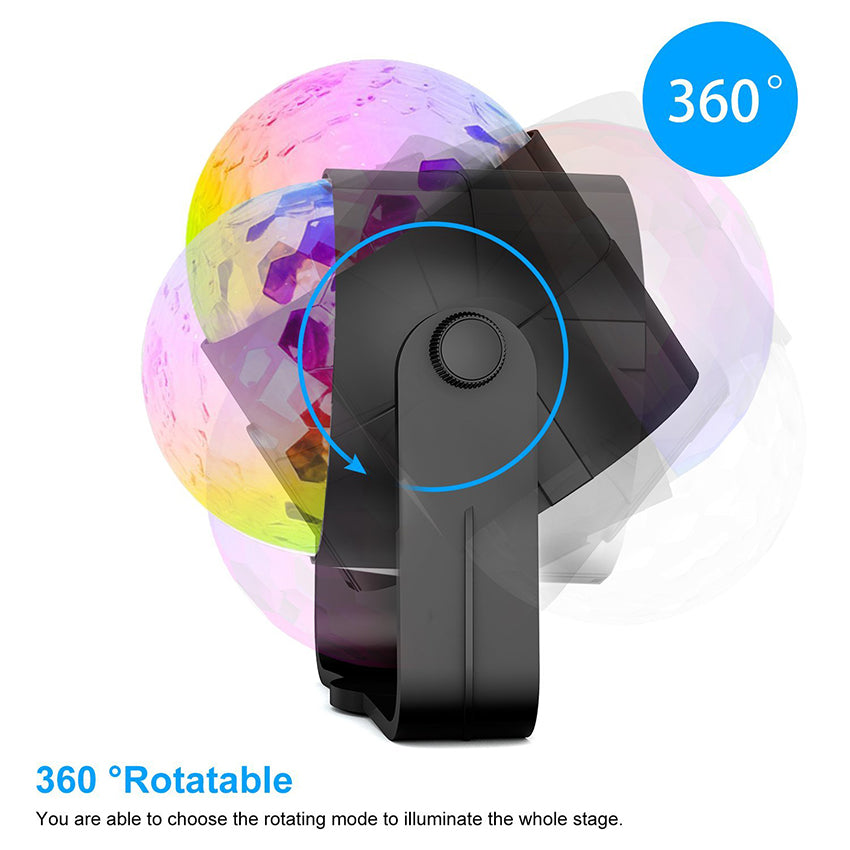 Sound Activated Rotating Disco Ball Party Lights Strobe Light 3W RGB LED Stage Lights For Christmas Home KTV Xmas Wedding Show - Snapmart.store
