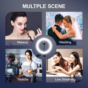 Video Light Dimmable LED Selfie Ring Light USB ring lamp Photography Light with Phone Holder 2M tripod stand for Makeup Youtube - Snapmart.store