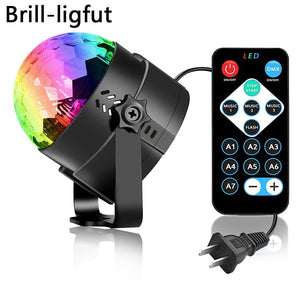 Sound Activated Rotating Disco Ball Party Lights Strobe Light 3W RGB LED Stage Lights For Christmas Home KTV Xmas Wedding Show - Snapmart.store