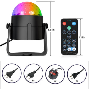 Sound Activated Rotating Disco Ball Party Lights Strobe Light 3W RGB LED Stage Lights For Christmas Home KTV Xmas Wedding Show - Snapmart.store