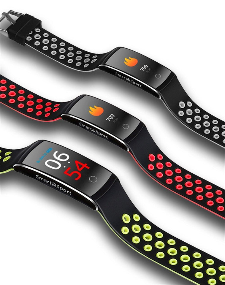 Smart Bracelet Heart Rate Monitor Waterproof Fitness Tracker Bluetooth Watch Band - Snapmart.store
