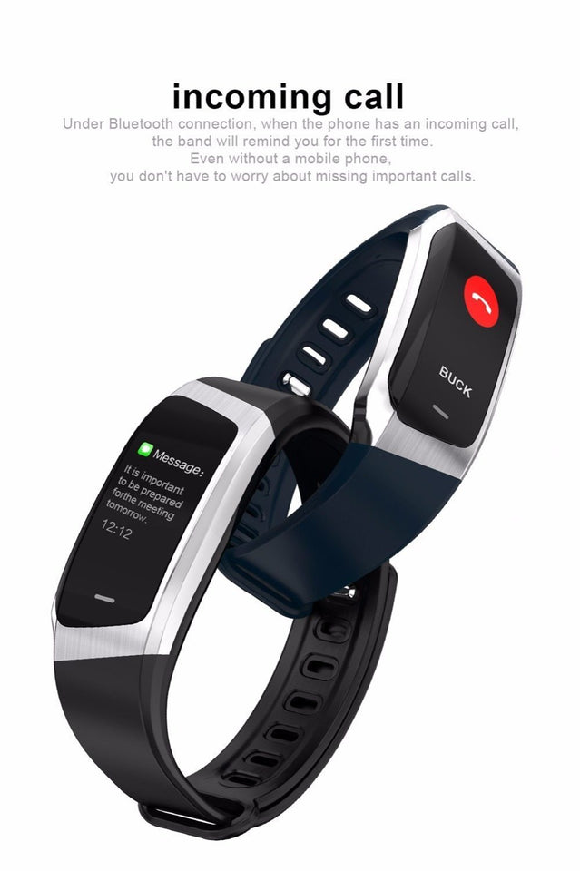 E18 Smart Band - Heart Rate Monitor, Sport Bracelet IP67 Waterproof Fitness Tracker - Snapmart.store