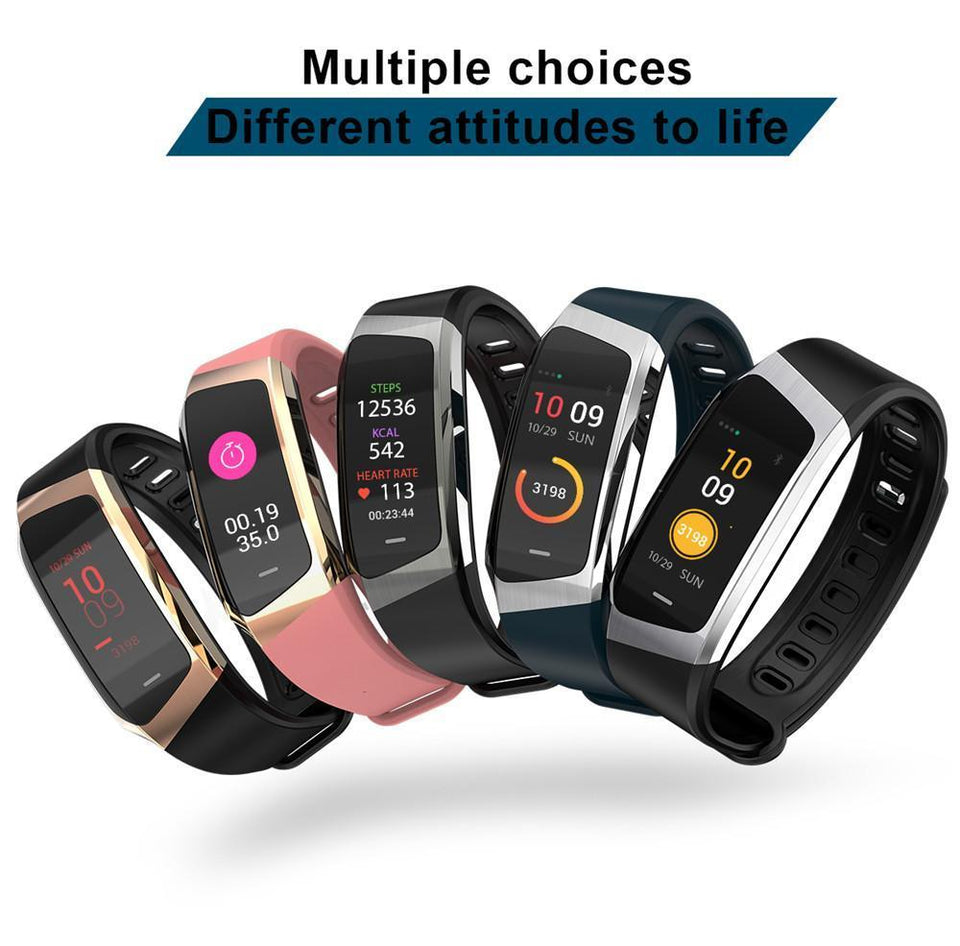 E18 Smart Band - Heart Rate Monitor, Sport Bracelet IP67 Waterproof Fitness Tracker - Snapmart.store