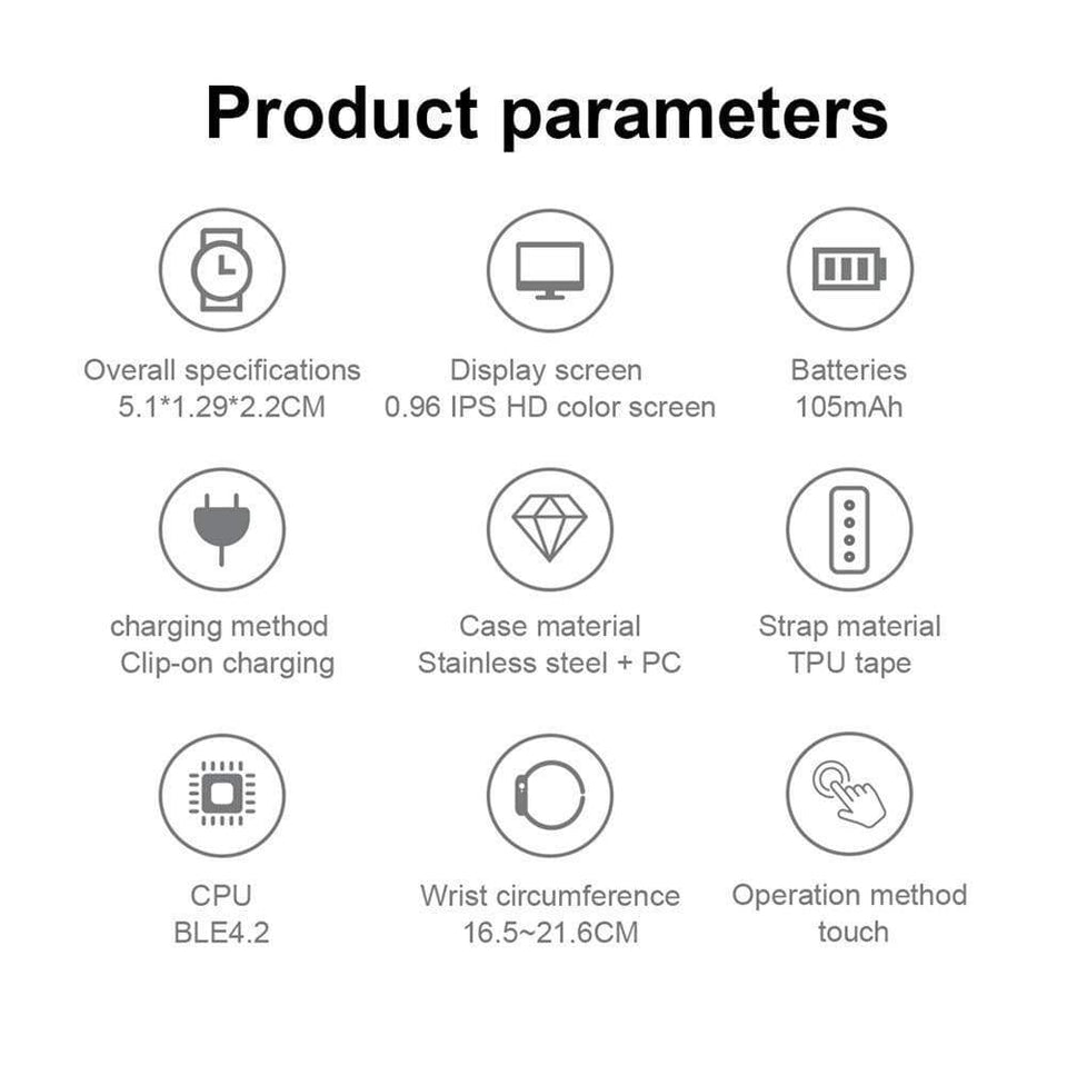 E18 Smart Band - Heart Rate Monitor, Sport Bracelet IP67 Waterproof Fitness Tracker - Snapmart.store