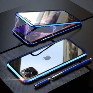 360 Metal Case For iPhone 6 7 8 Plus X XR XS MAX Case Magnetic Luxury Shockproof Tempered Glass Cover For iPhone 11 Pro Max Case - Snapmart.store