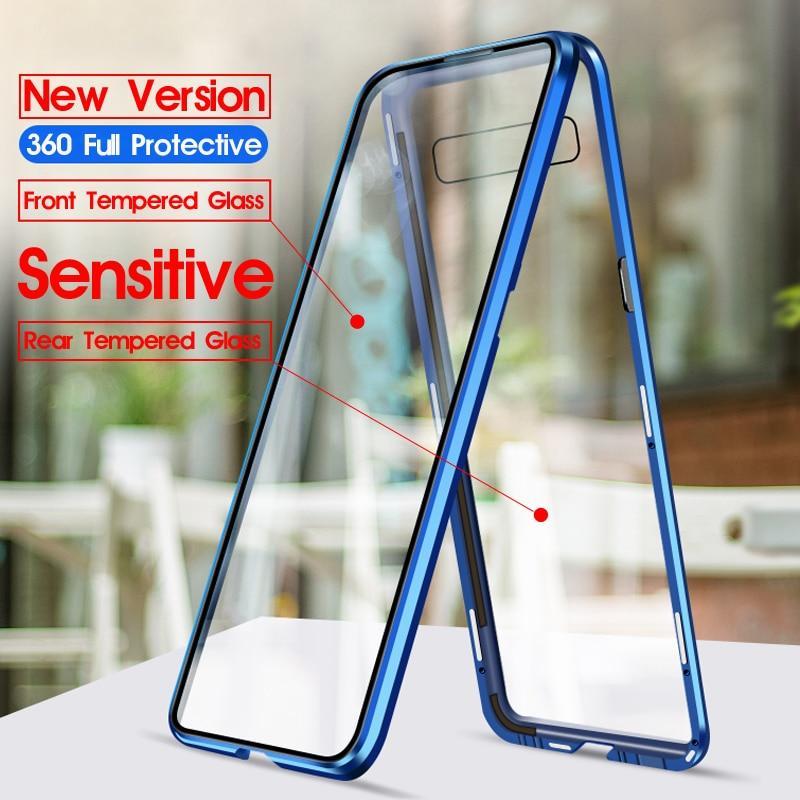 Case For Samsung Galaxy S8 Plus S8Plus S9 Note 9 8 Magnetic Metal Bumper Tempered Glass Cover For Samsung S8 Case coque - Snapmart.store