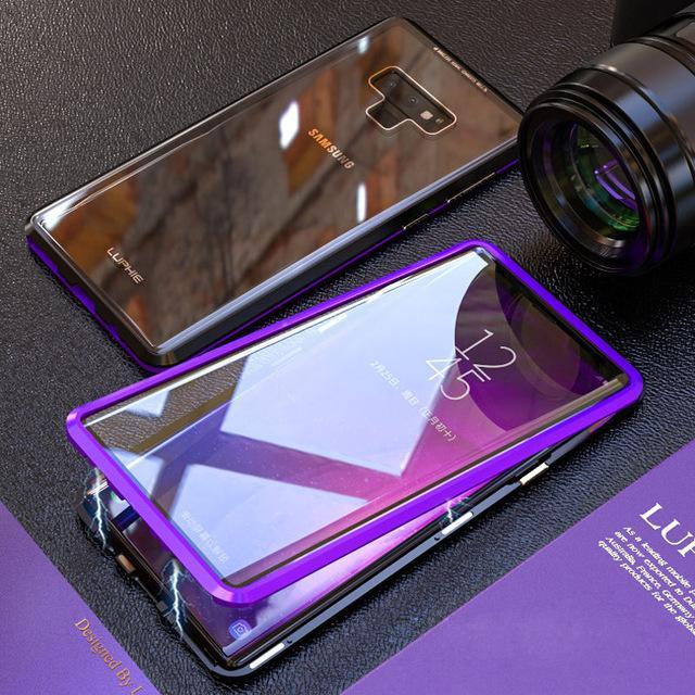 Case For Samsung Galaxy S8 Plus S8Plus S9 Note 9 8 Magnetic Metal Bumper Tempered Glass Cover For Samsung S8 Case coque - Snapmart.store