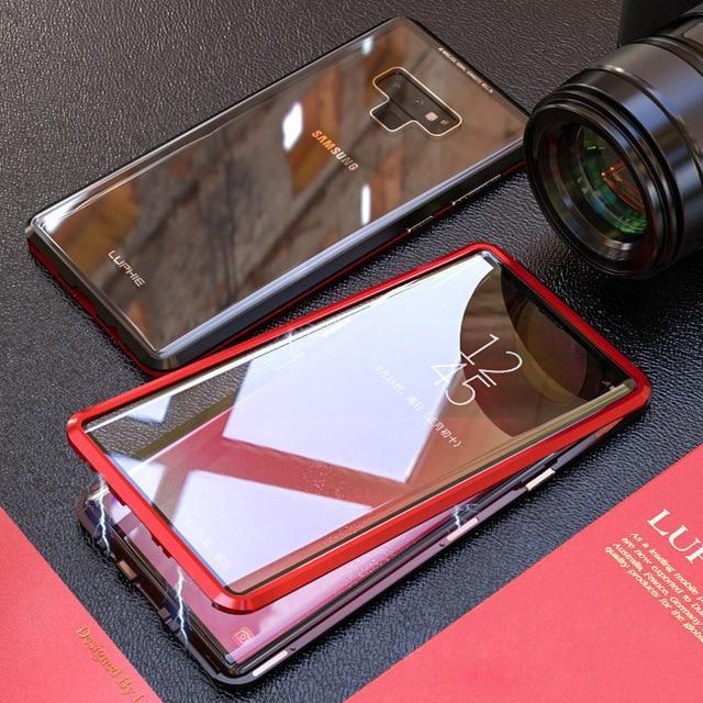 Case For Samsung Galaxy S8 Plus S8Plus S9 Note 9 8 Magnetic Metal Bumper Tempered Glass Cover For Samsung S8 Case coque - Snapmart.store