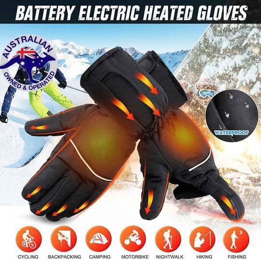 WATERPROOF RECHARGEABLE HEATED GLOVES FOR MEN WOMEN - ONE SIZE FITS THE MOST - Snapmart.store