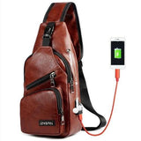 Cross-Chest Bag with USB Charging Socket - Snapmart.store