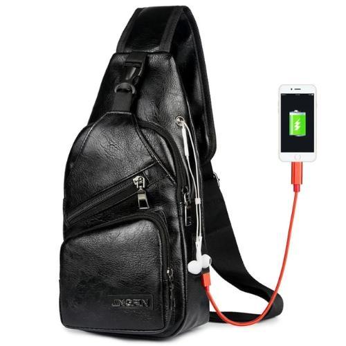 Cross-Chest Bag with USB Charging Socket - Snapmart.store