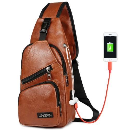 Cross-Chest Bag with USB Charging Socket - Snapmart.store