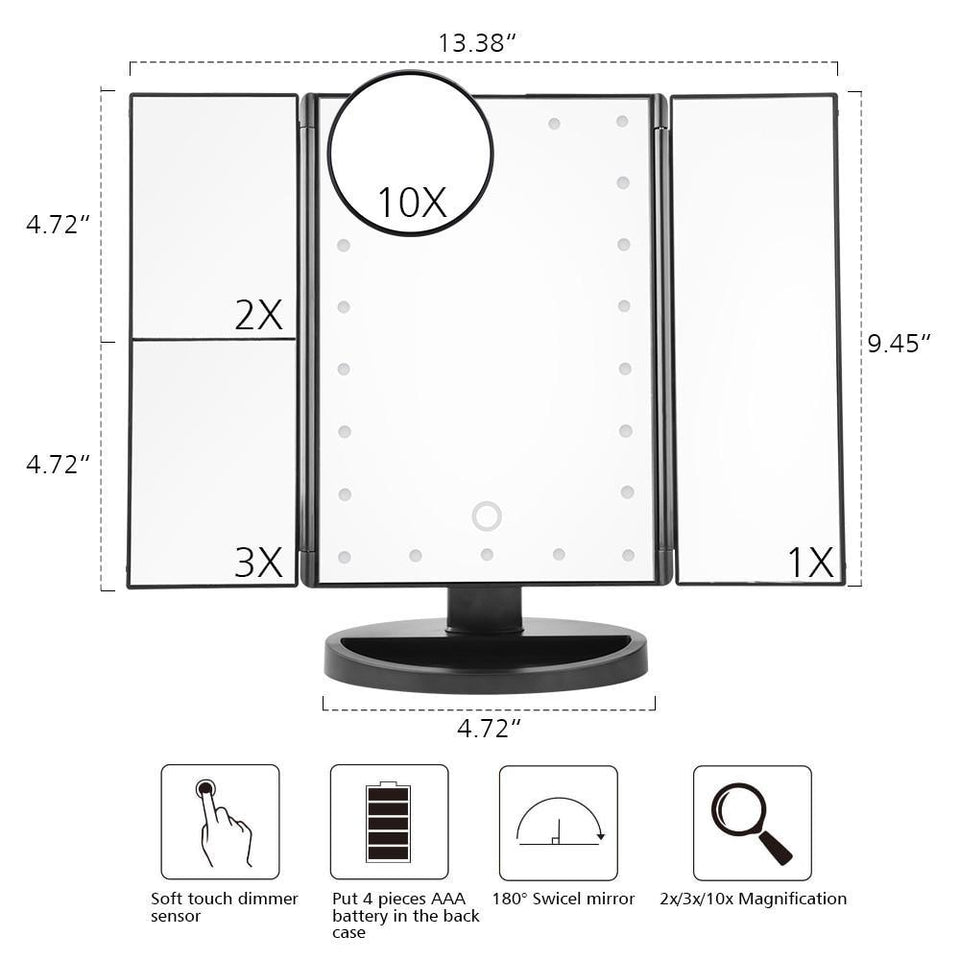 LED Touch Screen Makeup Mirror - Snapmart.store