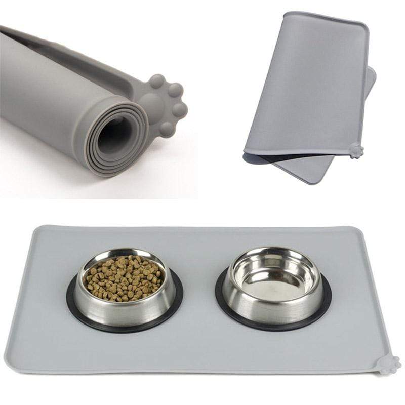Waterproof Pet Mat For Dog Cat Solid Color Silicone Pet Food Pad Pet Bowl Drinking Mat Dog Feeding Placemat Easy Washing - Snapmart.store