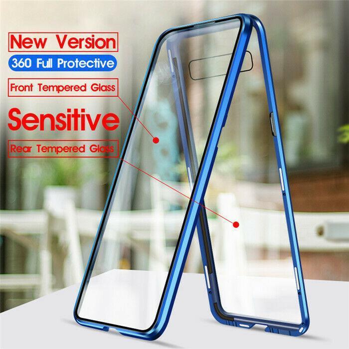 360° Magnetic Case For Samsung S10 Plus S9 Note 10 + Double Sided Tempered Glass - Snapmart.store