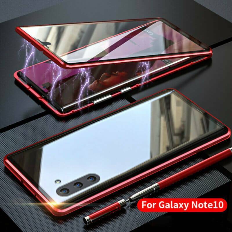 360° Magnetic Case For Samsung S10 Plus S9 Note 10 + Double Sided Tempered Glass - Snapmart.store